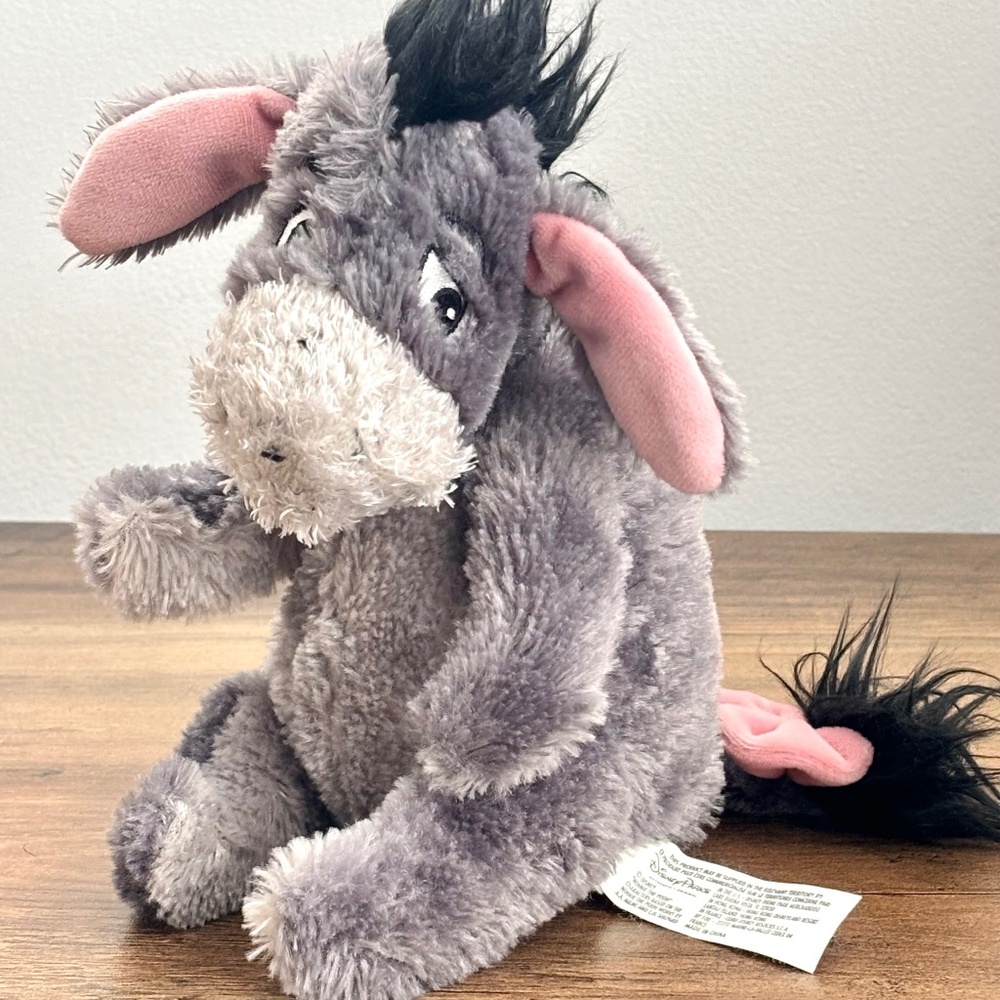 Vintage DISNEY PARKS Winnie the Pooh EEYORE Bean Bag Plush Detachable Tail Fuzzy